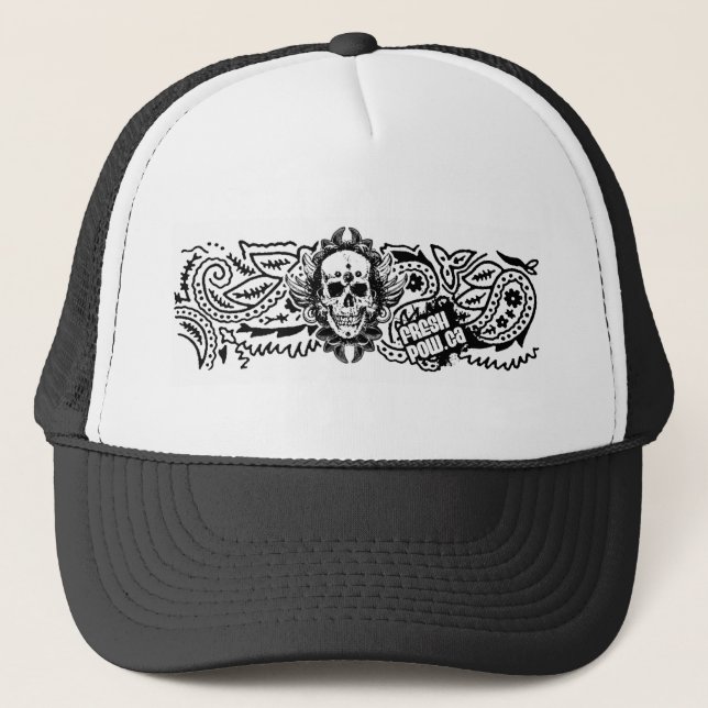 Boné FreshPow! Chapéu preto de SkullTrucker (Frente)