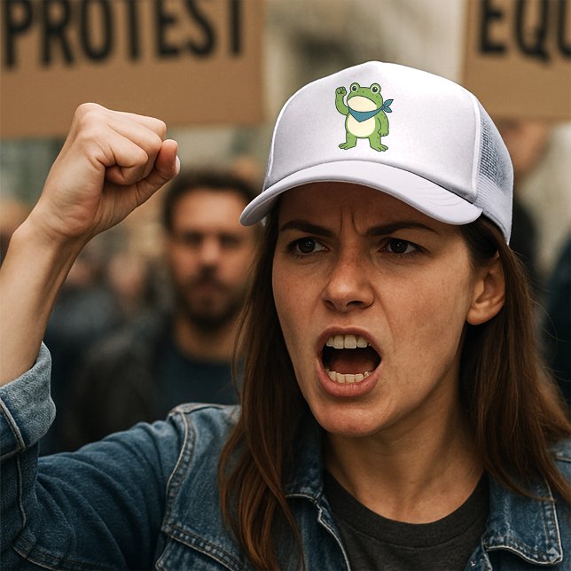 Boné Frogs Against Fascism Portland Frog Protest (Criador carregado)