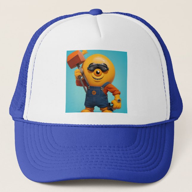 Boné Fröhlicher Baumeister – Gelber Held mit Hammer   (Frente)