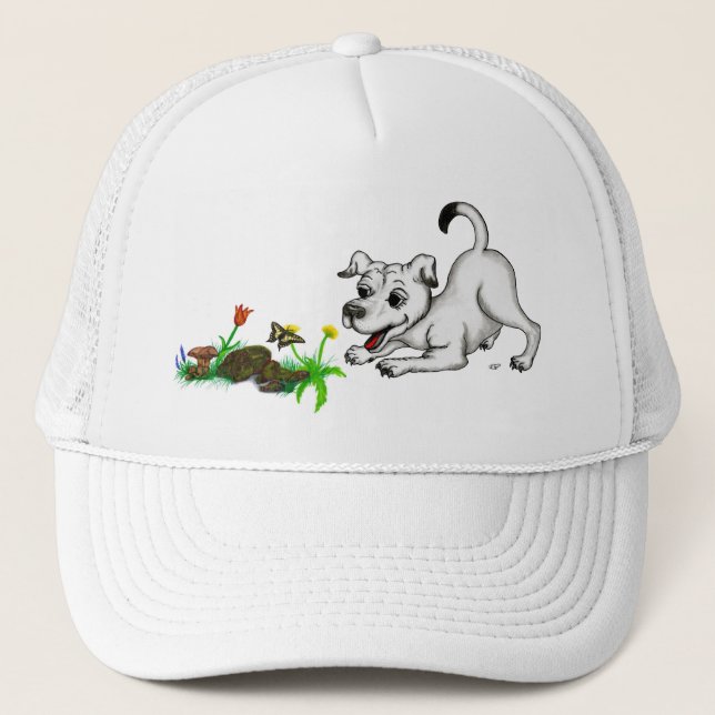 Boné Frühlingserwachen, Welpe mit Schmetterling (Frente)