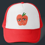 Boné Fruta Engraçado Maçã Vermelha<br><div class="desc">Comece a fiesta com um chapéu de caminhoneiro divertido com padrão de fruta. Arte aquarela só para você! Procure mais designs no meu compro!</div>