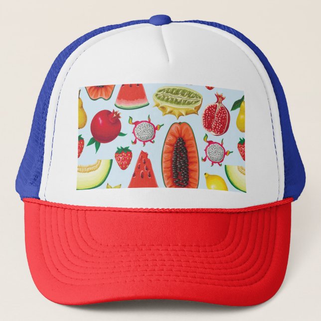 Boné Fruta Exótica: Trendy Impressão Invisível. (Frente)