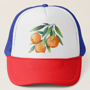 Boné Frutas Laranja De Aquarela: Ramais Isolados.