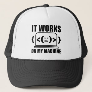 Boné Funciona no meu computador Engraçado Coder e Progr