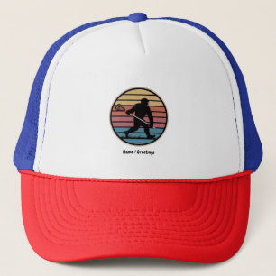 Boné Funny Bigfoot Sasquatch Lacrosse Vintage Sunset