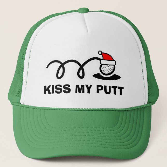 Boné Funny Christmas golf hat | Kiss my putt (Frente)