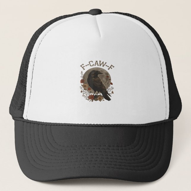 Boné Funny Crow F-Caw-F Humor Gothic Essential Trendy S (Frente)