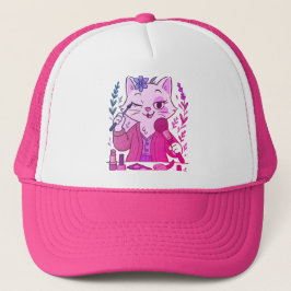 Boné Funny Makeup Cat Hat - Cute Cartoon Cap
