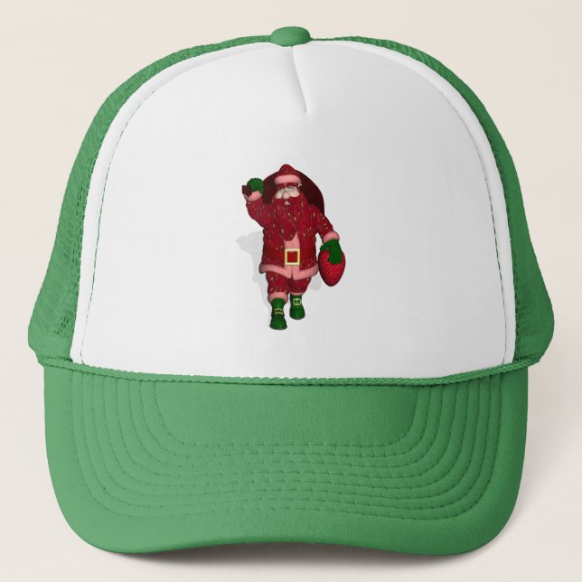 Boné Funny Santa Claus Strawberry Farmer (Frente)