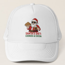 Boné Funny Santa Mug – Santa’s Diet: Cookies & Cocoa
