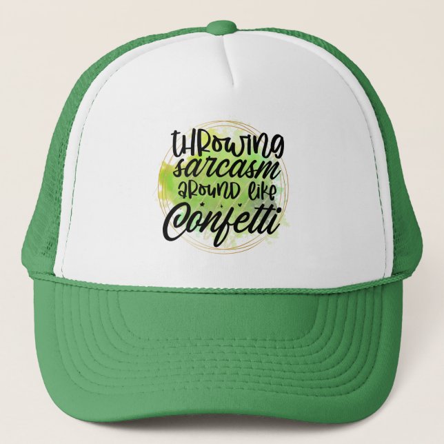 Boné Funny sarcasm word art confetti (Frente)