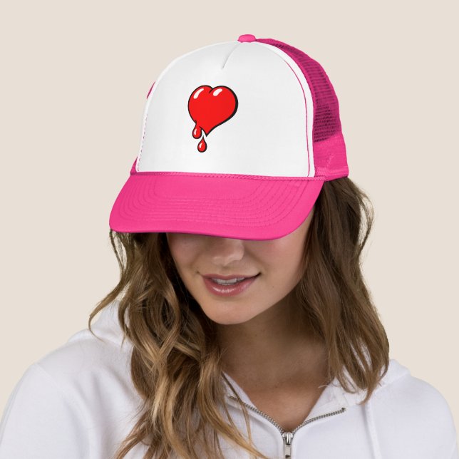 Boné Funny Vintage Red Hleeding Heart Pop Art Liberal (In Situ)