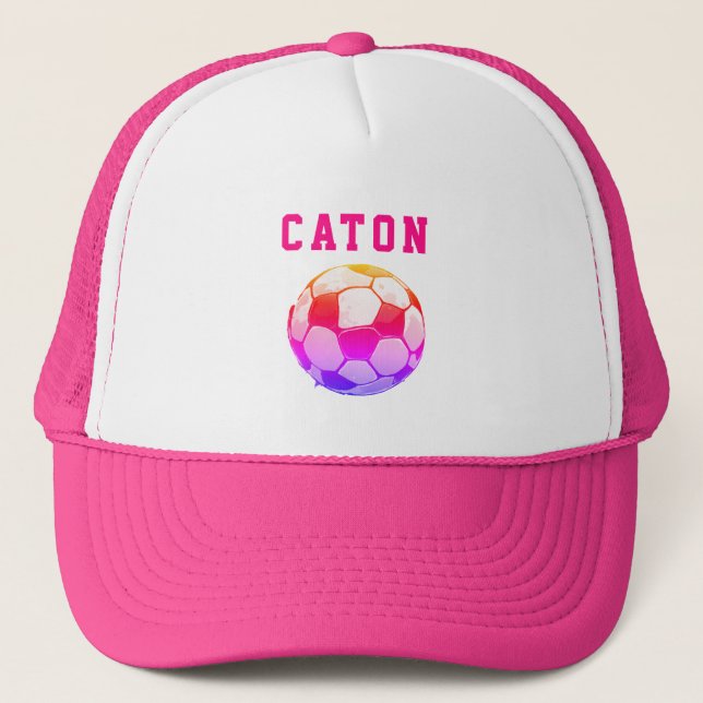 Boné Futebol de Crianças Rosa Personalizado (Frente)
