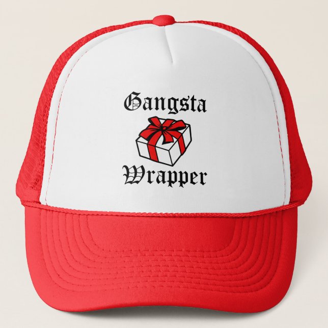Boné Gangsta Wrapper, chapéu de Natal para mulheres (Frente)