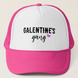 Boné Gangue do Dia das Galantinas de Coração Rosa Quent