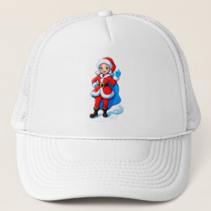 Boné Garota Cartoon Santa de Casaco Vermelho com Cape e