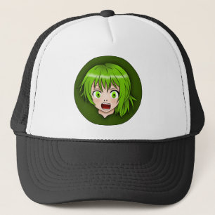 Boné Garota de Animação Verde
