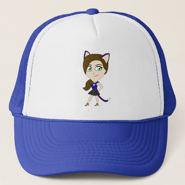 Boné garotinha chibi de gato (Frente)