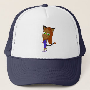 Boné garotinha gato chibi