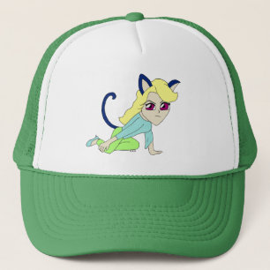 Boné garotinha gato chibi
