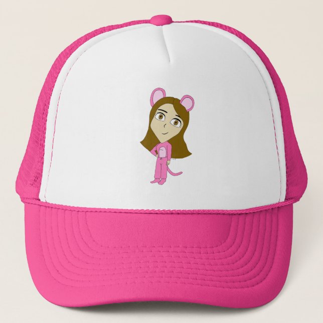 Boné gata rosa (Frente)