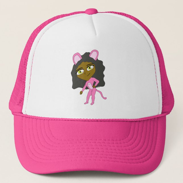 Boné gata rosa menina    (Frente)
