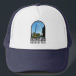 Boné Gateway Arch National Park Missouri<br><div class="desc">Trabalho de arte de vetor de arco de gateway em um design de estilo de janela. O parque está localizado na Rua Louis, Missouri, perto do ponto de partida da Expedição Lewis e Clark.</div>