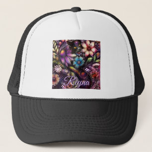 Boné Gatinho Floral Abstrato Personalizado