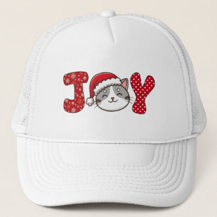 Boné Gatinho Gato "JOY" Personalizado Feliz Natal