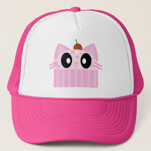 Boné gato de cupcake kawaii