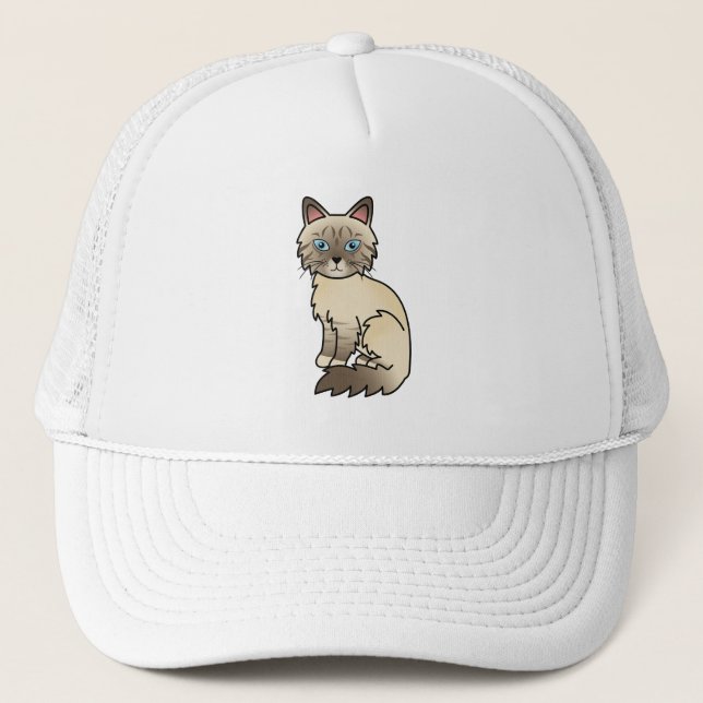 Boné Gato de desenho animado Birman / Ragdoll com pelag (Frente)