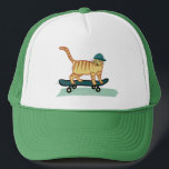 Boné Gato de Gato de Skate<br><div class="desc">VERIFIQUE MEOWT! Você já viu um gato de skate? Veja este chapéu engraçado de gato e verifique meu compro para ver mais itens como canecas,  adesivos e muito mais. E é claro que mais coisas de gatos também. Personalize isso com um nome ou outro texto.</div>