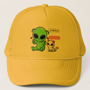 BONÉ GATO DE MEOW COM ALIENÍGENA