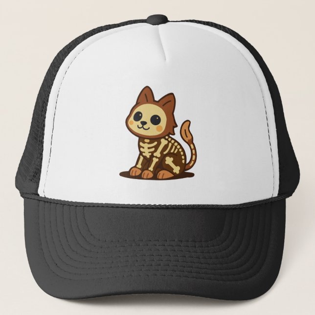 Boné Gato Esqueleto Assustador  (Frente)