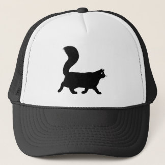 Boné Gato Negra Andando | Gatinho legal com a Cauda Flu