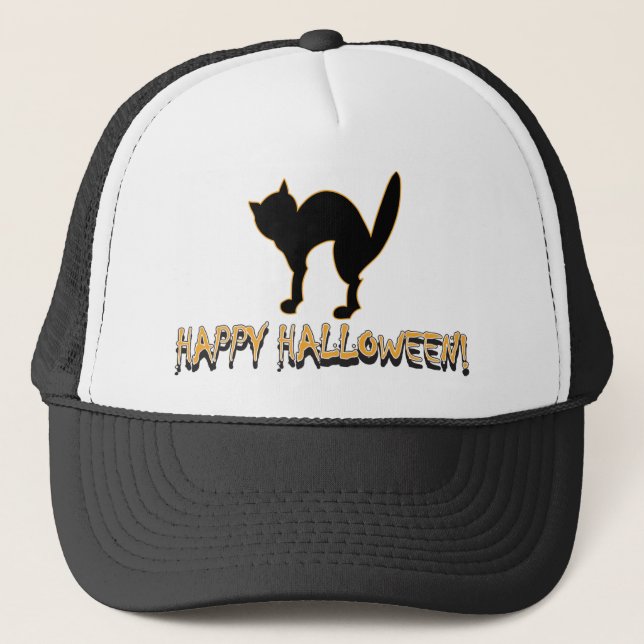 Boné Gato Negro Feliz Halloween (Frente)