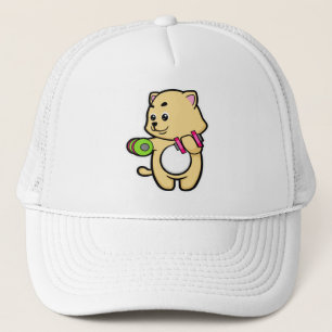 Boné Gato no Biceps treinando com Dumbbells