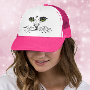 Boné Gatos De Olho Verde Com Gatos