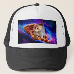 Boné Gatos em pizza espacial