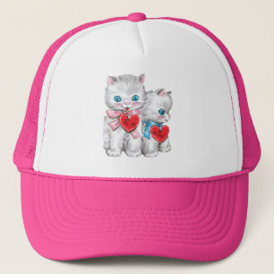 Boné Gatos retrô do Dia dos Namorados, gatinhos fofos v