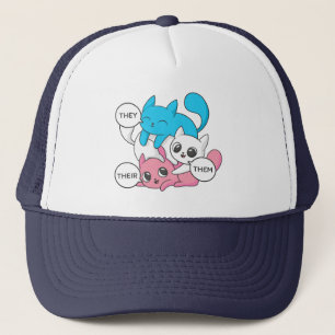 Boné Gatos Trans Eles Deles Seus Pronomes Transgênero I