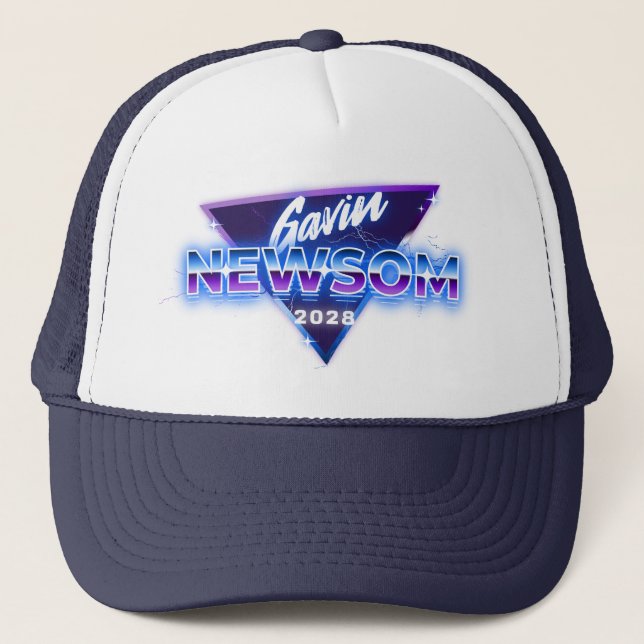 Boné Gavin Newsom 2028 Para Presidente Retro 80 (Frente)