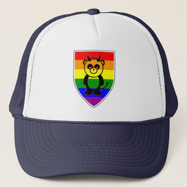 Boné Gay bear Pride rainbow Flag Panda (Frente)