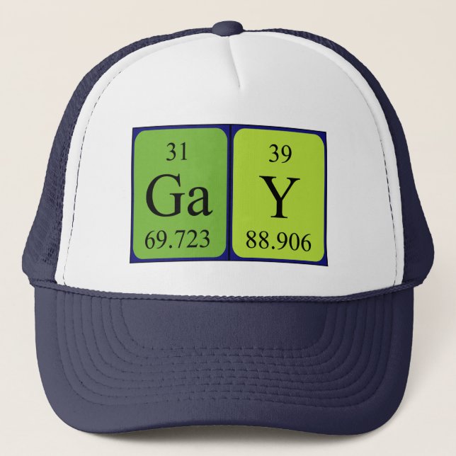 Boné Gay periodic table name hat (Frente)