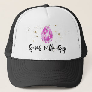 Boné Gemas pretas com o chapéu do camionista de Gigi