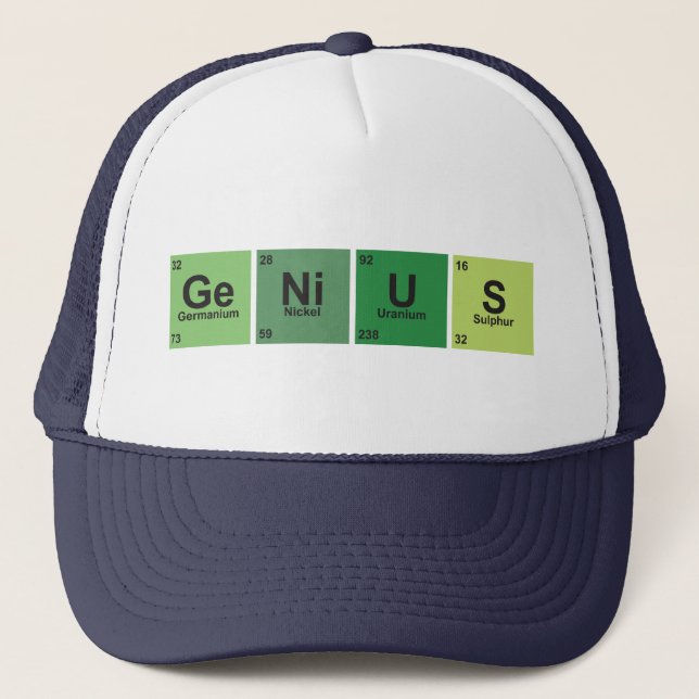 Boné Genius Cap. Periodic table of elements. (Frente)