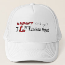 German shepherd Branco (Eu Amo) Chapéu