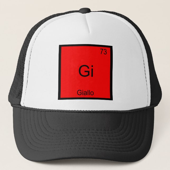 Boné Gi - Giallo Camiseta Símbolo Elemento Química Engr (Frente)