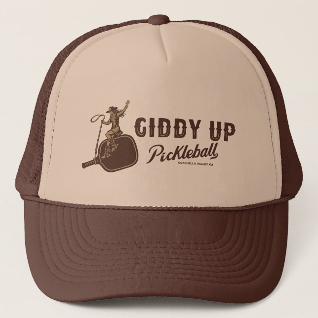 Boné Giddy Up Pickleball - Chapéu de Cowgirl (Frente)