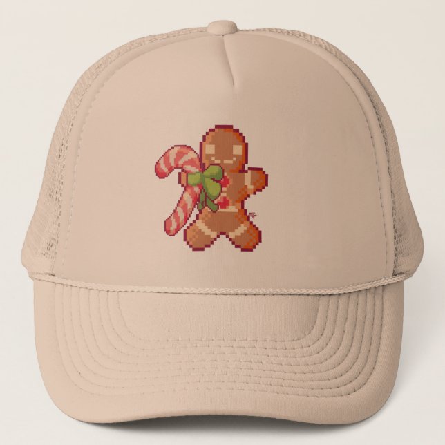 Boné Gingerbread man. Pixelart, Pixel Art  (Frente)